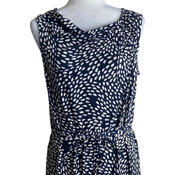 Ann Taylor LOFT Dress with Belt Dark Blue Sleeveless Women's Size Small - Picture 4 of 9